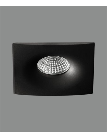 Doro recessed spotlight - ACB - Square downlight, Aluminium black/white, 1xGU10