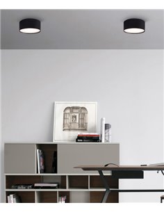 Linus round ceiling light - ACB - Aluminium black-white, Ø 9-14 cm