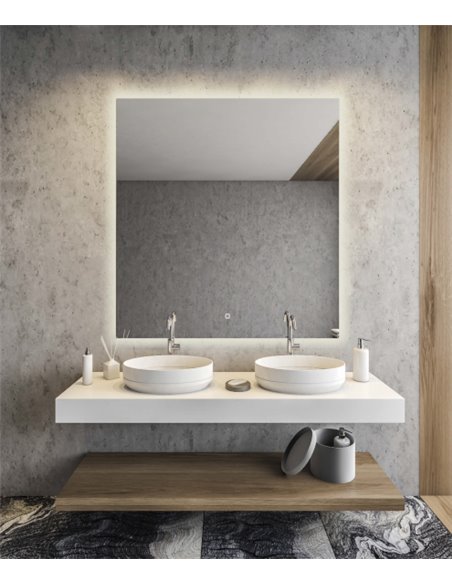 Estela illuminated bathroom mirror - ACB - Touch-sensitive mirror, LED 3000K, 80-110 cm