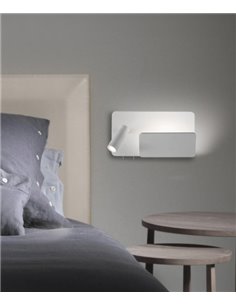 Laika Left wall light - ACB Lighting - White reading lamp, 2 switches