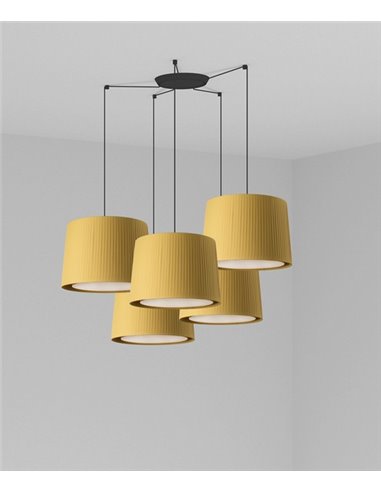 Samba pendant light - Faro - 5 lampshades, textile