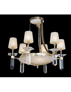 Natural Alabaster Stone Chandelier 6 Lights - Tomás & Sáez