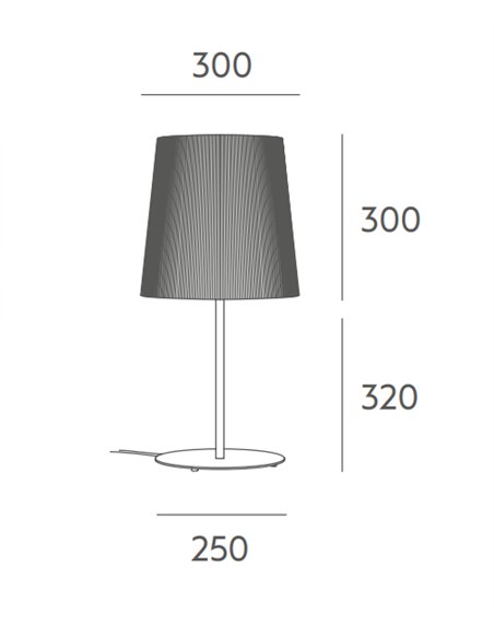 Manhattan table lamp - Massmi, Pleated parchment shade, Ø 30-35 cm