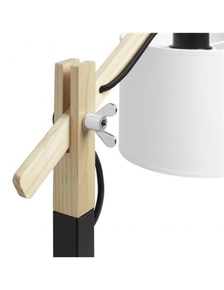 Steel and wood table lamp - Britta - Exo - Novolux