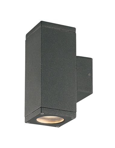 IP54 grey/anthracite outdoor wall light with a rectangular shape - Cub - Dopo - Exo