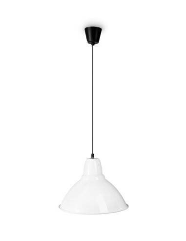 Lámpara colgante - Massmi - Lámpara industrial de aluminio blanco+plateado