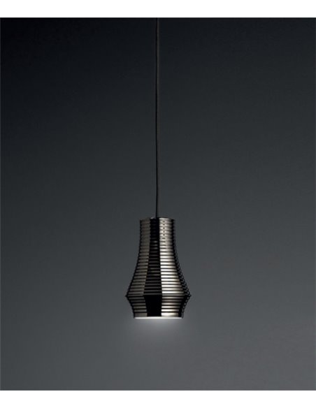 Lámpara colgante LED en cromo negro 3 medidas - Tibeta - Bover