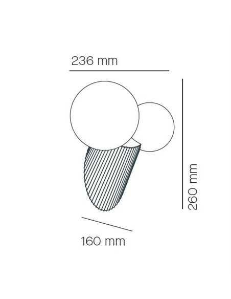 Lámpara de pared Land - Milán - Aplique de pared tipo bola, Acabados visón/gris marengo/terra