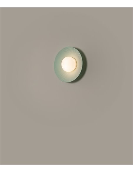 Lámpara colgante Artic - Milán - Pantalla cinta verde turquesa y crema, Ø 35/45/55 cm