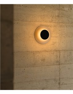 Aplique de pared Horizon - Milán - Lámpara de pared cortada a laser, Acero en latón/blanco, LED 2700K