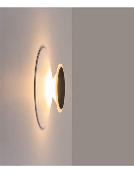 Aplique de pared Horizon - Milán - Lámpara de pared cortada a laser, Acero en latón/blanco, LED 2700K