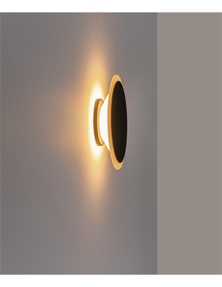 Aplique de pared Horizon - Milán - Lámpara de pared cortada a laser, Acero en latón/blanco, LED 2700K