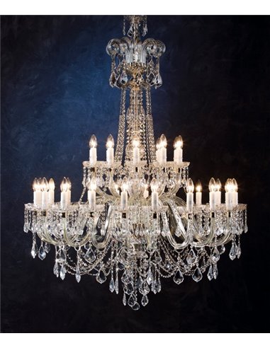 Pendant light - Copenlamp - Asfour crystal chandelier, 30 lights