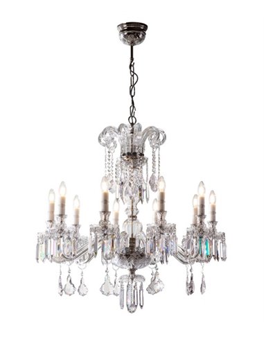 Tiber chandelier pendant - Copenlamp - Asfour crystal chandelier, 10 lights