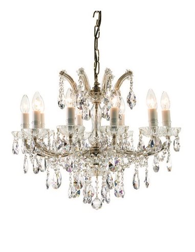 Chandelier light - Copenlamp - Asfour crystals, Gold finish