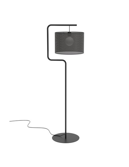 Lámpara de pie Zig – Pujol – Pantalla tela negra, 163 cm