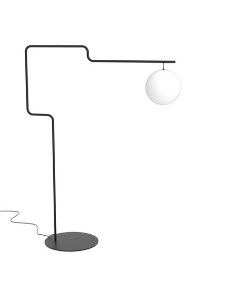 Lámpara de pie Zig – Pujol – Lámpara negra, 163 cm