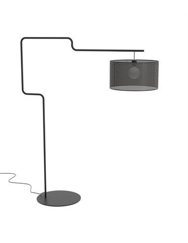 Lámpara de pie Zig – Pujol – Lámpara tipo arco negra, 163-180 cm