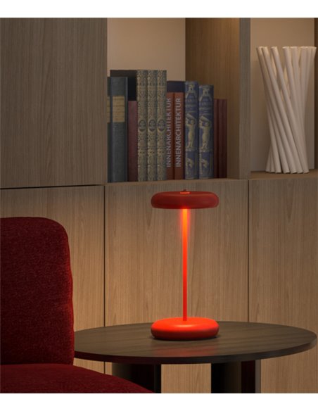 Lámpara de mesa Boina – Pujol – Lámpara LED regulable, Acabados amarillo o azul