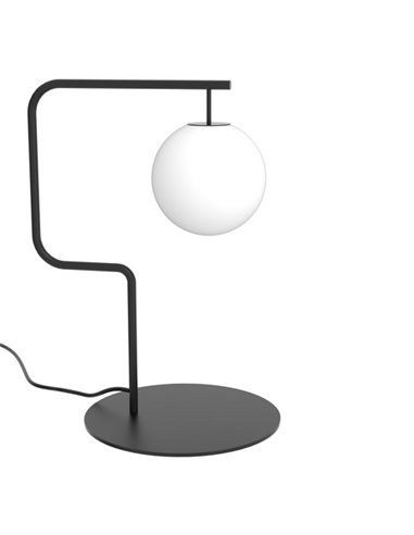 Lámpara de mesa Zig – Pujol – Lámpara tipo bola negra