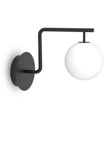 Aplique de pared Zig – Pujol – Lámpara con bola, Negra
