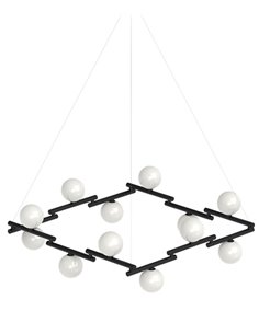 Zen pendant light - Pujol - Black square ball light, 8+12 lights
