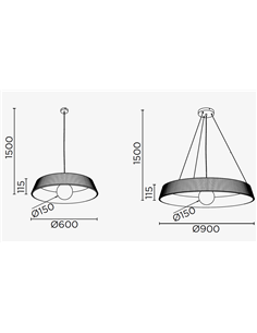 Acustic pendant light - Pujol - Acoustic lamp made of recycled polyethylene, 2 sizes