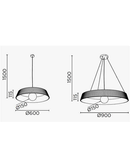 Lámpara colgante Acustic – Pujol – Lámpara acústica de polietileno reciclado, 2 tamaños