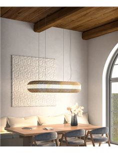 Natural pendant light - Pujol - Suspension lamp 160 cm, Natural materials