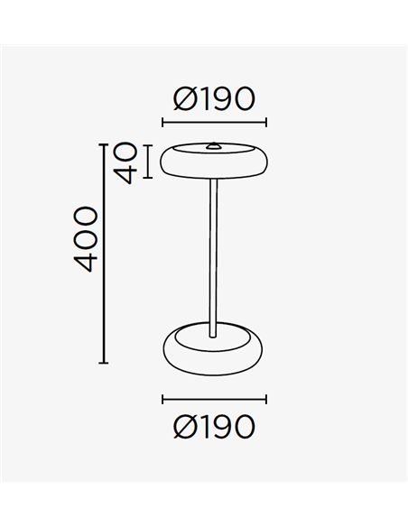 Lámpara de mesa Boina – Pujol – Lámpara LED regulable, Acabados amarillo o azul