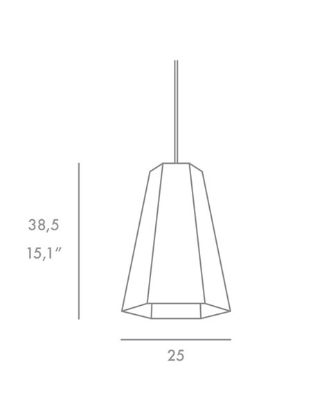 Maya pendant light - Foc - Lacquered aluminium lamp, 25 cm