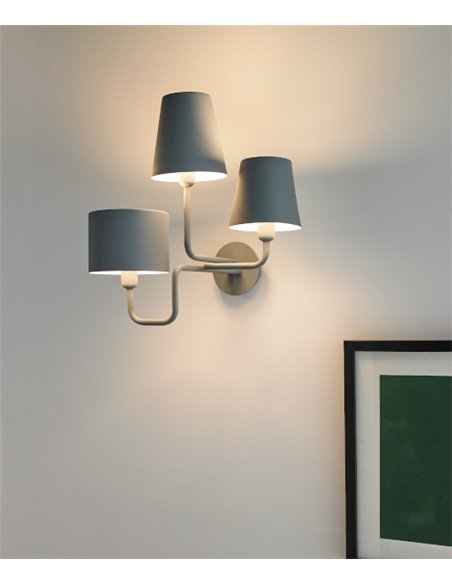 Tria wall light – Foc – Decorative Lamp, Slate Blue Metal