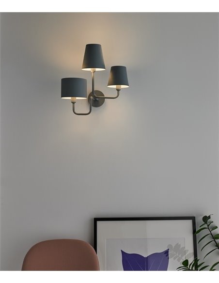 Tria wall light – Foc – Decorative Lamp, Slate Blue Metal