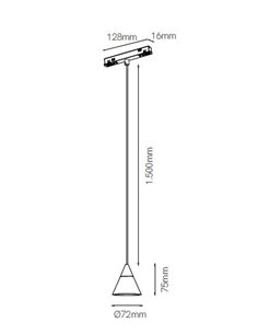 Zoe magnetic track pendant light 48V - Beneito & Faure - LED decorative lamp 2700K/3000K, Ø 7,2 cm