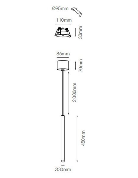 Atmos Slim pendant light - Beneito & Faure - LED lamp, Dimmable colour temperature: 2700K-4000K, Ø 3 cm
