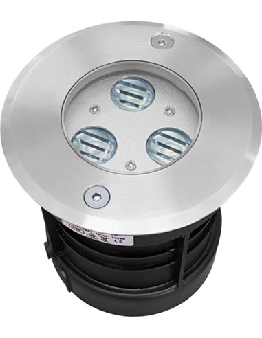Sigma recessed downlight - Beneito & Faure - Outdoor LED light 3000K IP65, Stainless steel, Dimensions: Ø 10 cm, Ø 21 cm