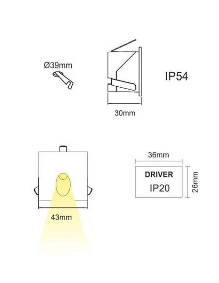 Luky step light - Beneito & Faure - LED lamp 3200K/4000K, Dimension: 4,3 cm