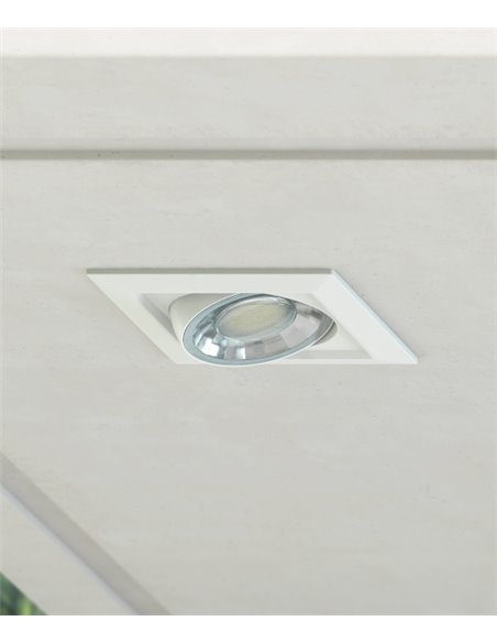Compac C recessed ceiling light - Beneito & Faure - Square white downlight, LED 8W 2700K/3000K
