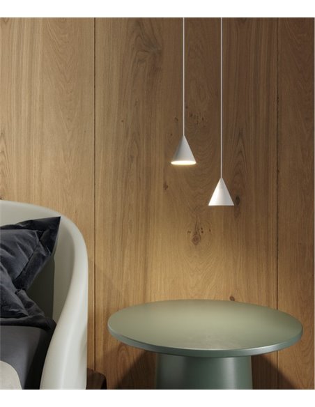 Zoe recessed pendant light - Beneito & Faure - LED ceiling light 2700K/3000K, Aluminium white or black