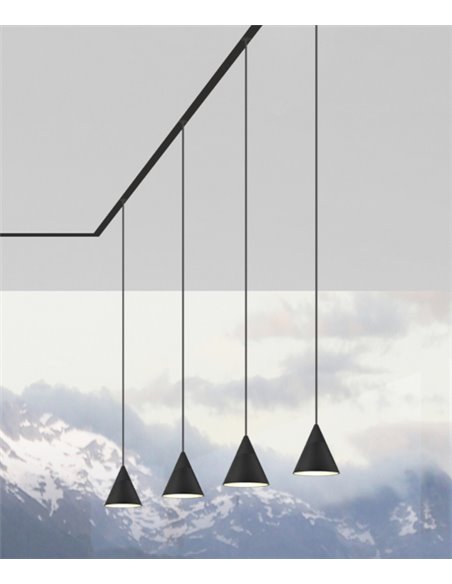 Zoe magnetic track pendant light 48V - Beneito & Faure - LED decorative lamp 2700K/3000K, Ø 7,2 cm