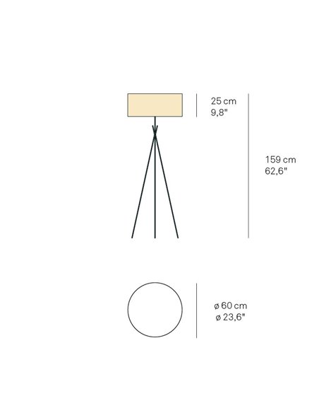 Lámpara de pie de madera natural en 11 colores regulable Led - Cosmos - LZF