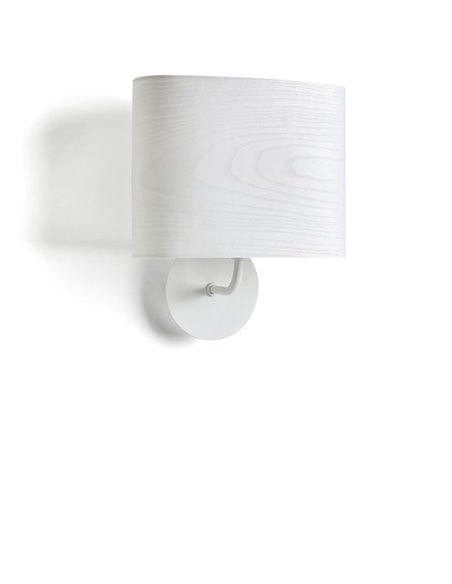 Nordic wall light - Massmi – Wooden white lamp, 1xE27