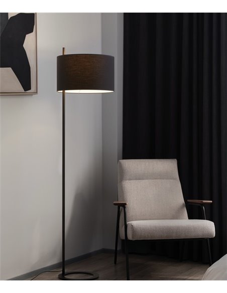 Athina floor lamp - Massmi - Height: 161 cm, Lampshade in translucent cotton