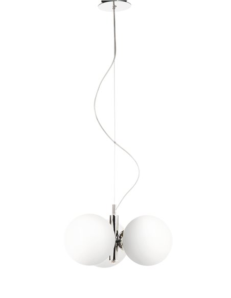 Buble pendant light - Massmi - Ball lamp, 3 lights E14, Matt opal lampshades with clamps