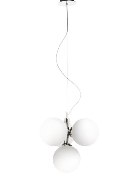 Buble pendant light - Massmi - Round opal matt lampshades, 4 lights E14