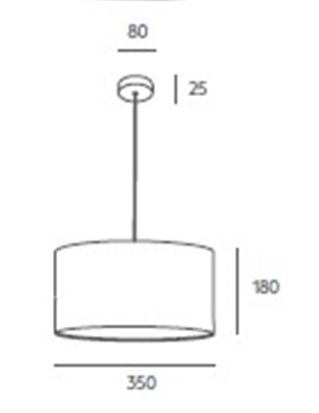 Simplicity pendant light - Massmi - Modern lamp with round cotton lampshade, Available in 4 sizes