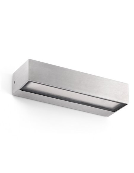 Toluca outdoor wall light - Faro - Wall light LED 3000K, Satin finish aluminium, 22 cm