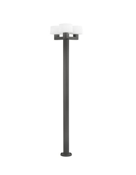 Muffin outdoor street light - Faro - 3 lights, Dark grey, 211.5 cm