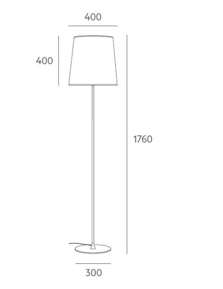 Petit floor lamp - Massmi - Conical lampshade in translucent cotton, Height: 176 cm