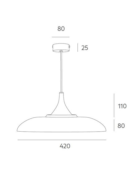 Poppol pendant light - Massmi - Vintage lamp, Support beech wood, Diameter: 42 cm